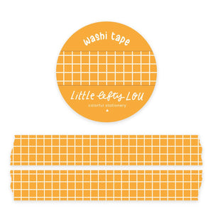 Ochre Yellow Grid Washi Tape