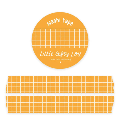 Ochre Yellow Grid Washi Tape
