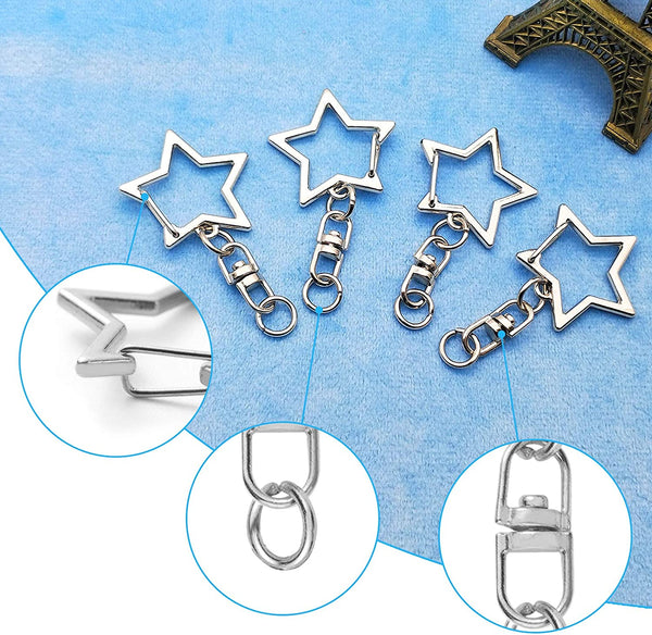 STAR CLASP // CLIP KEY RING - KEYCHAINS & WRISTLETS - Single & Packs of 10 || DIY || Craft Supplies