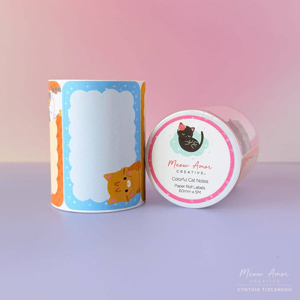 Colorful Cats Paper Washi Sticker Roll Labels