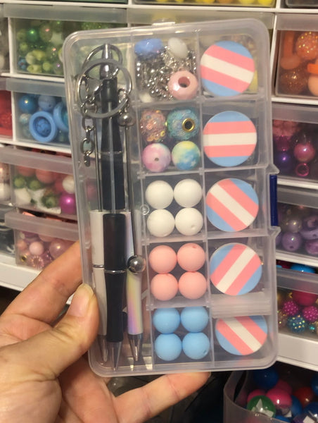 Beaded Pen Kit - Non binary Pride Flag