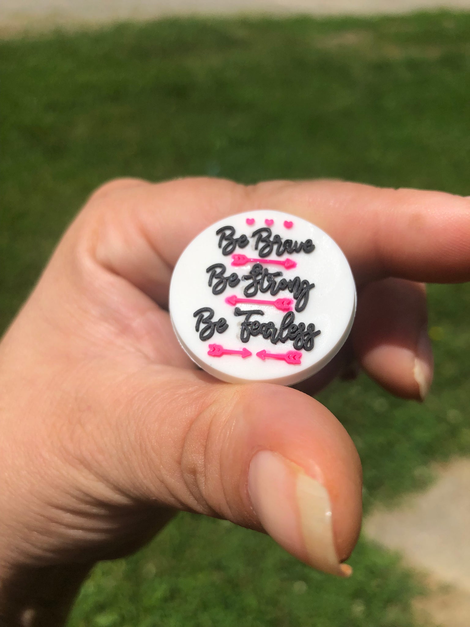Silicone Focal Beads -Be Brave Be Strong Be Fearless  - 76