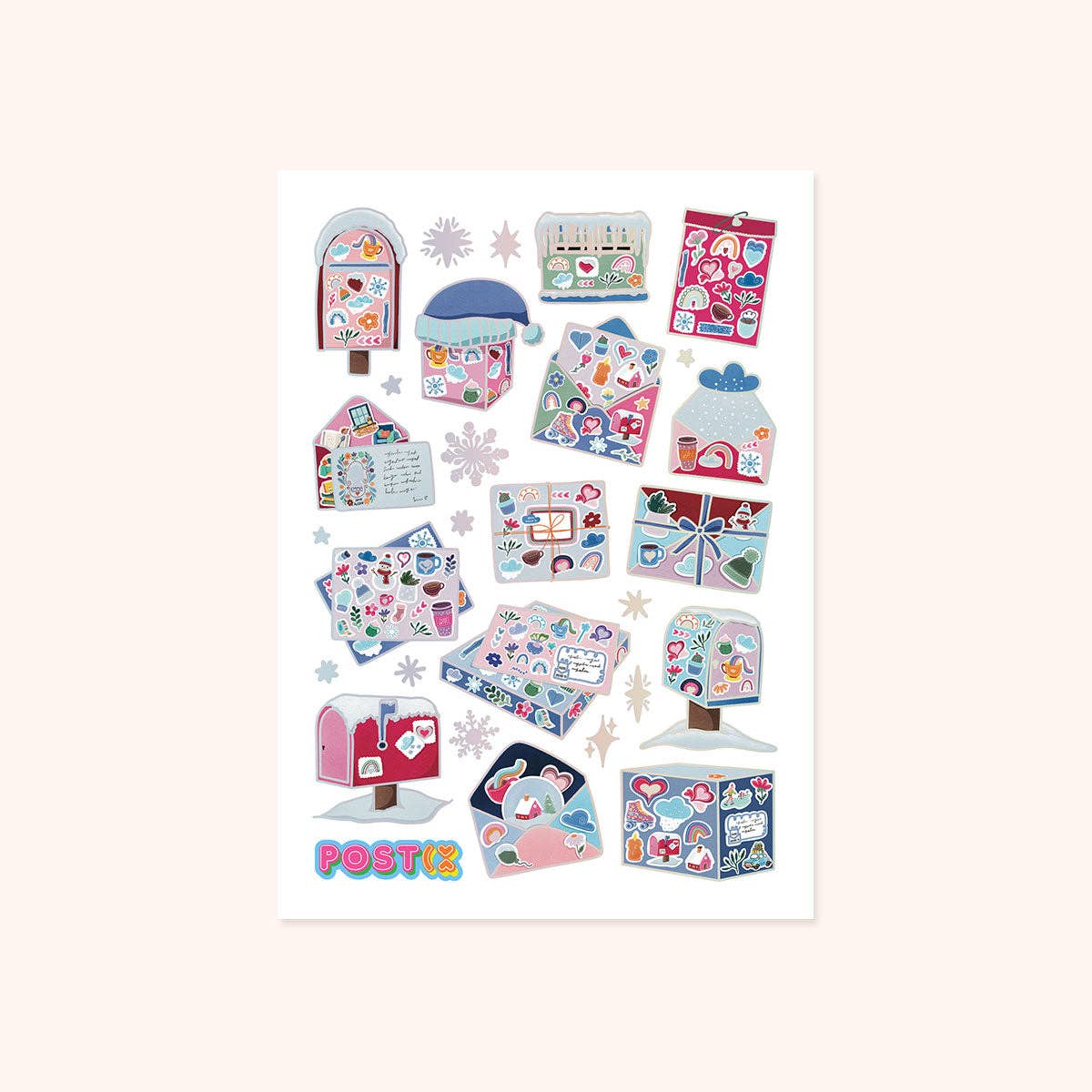 Winter Greetings Silver Foil Sticker Sheet