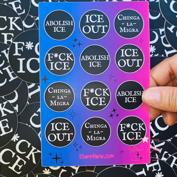ICE Out Activism Vinyl Sticker Sheet