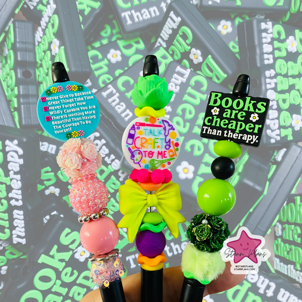 Books Are Cheaper Than Therapy Silicone Focal Bead - 48