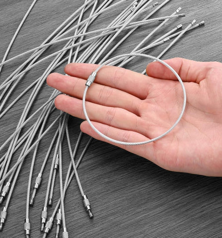 BEADABLE WIRE - 10 Inches - Nylon Coated || Silver