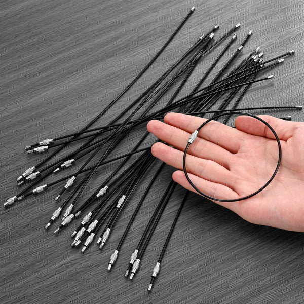 BEADABLE WIRE - 10 Inches - Nylon Coated || Black