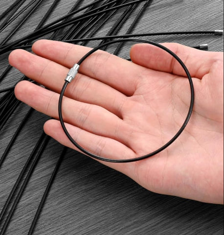 BEADABLE WIRE - 10 Inches - Nylon Coated || Black