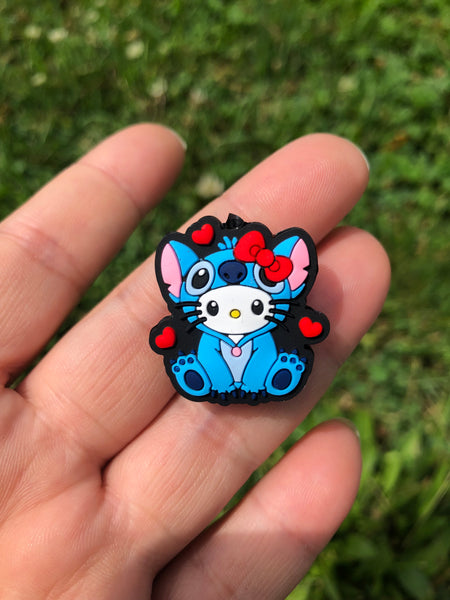 Silicone Focal Beads - Kawaii Kitty Cat in Alien Costume - 87B