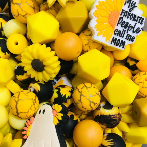 Bead Soup - Sunflower Delight || 3mm+ Large Hole || Bead Mixes ||
