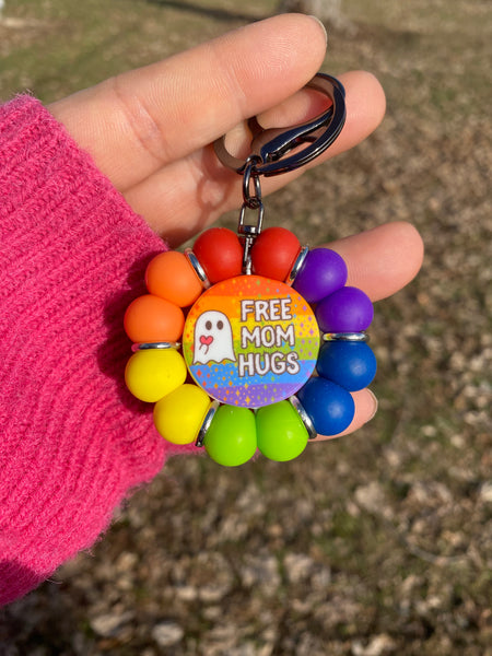 Flower Fidget Silicone Beaded Keychain - Various Styles