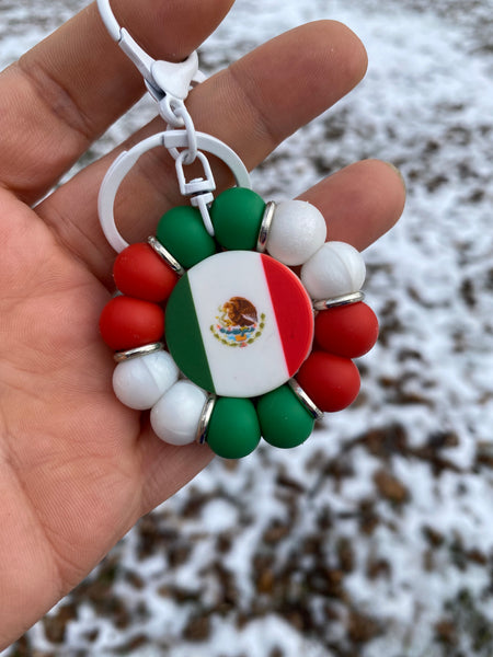 Flower Fidget Silicone Beaded Keychain - Various Styles