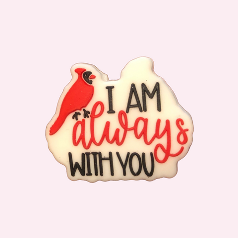Silicone Focal Beads - I Am Always With You Cardinal Bird