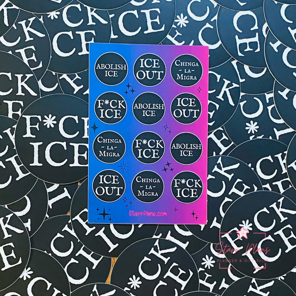 ICE Out Activism Vinyl Sticker Sheet