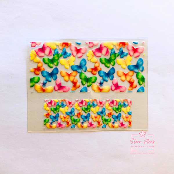 Mini Tumbler UVDTF Decal - Patterns - Butterfly Multicolor Rainbow