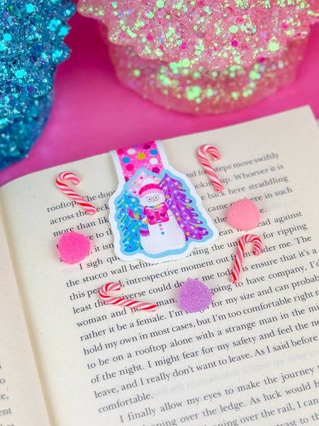 Reading Snowman Magnetic Bookmark