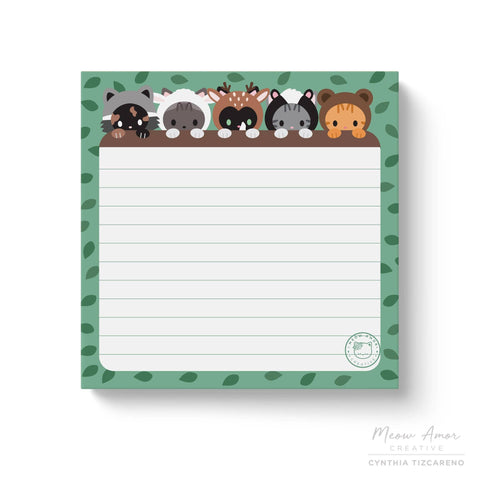 Woodland Cats Sticky Notes