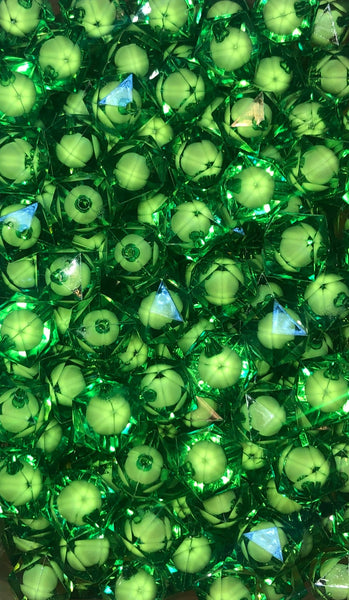 Green Multifaceted Cube Acrylic Chunky Bubblegum Beads || 12mm 16mm 20mm || Packs of 10 pieces