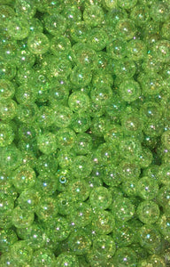 Green Crack Acrylic Chunky Bubblegum Beads || 12mm 16mm 20mm || Packs of 10 pieces