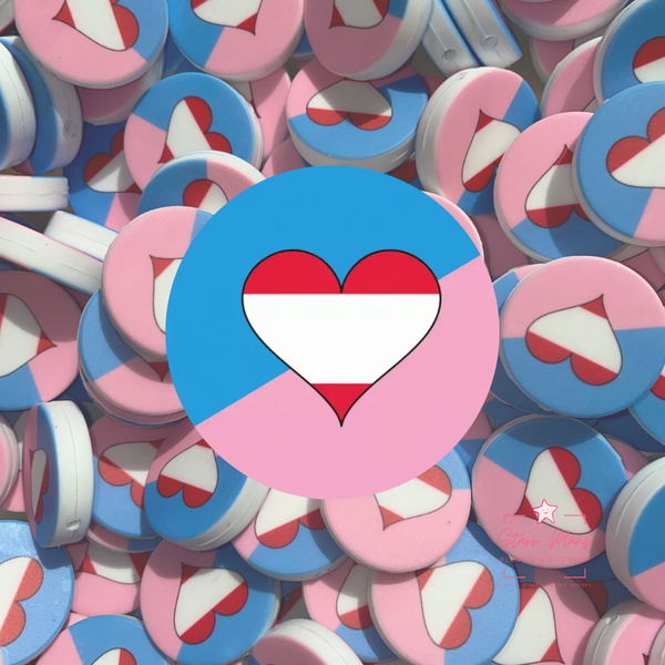 Ageplay Pride Flag Round Silicone Focal Bead ||