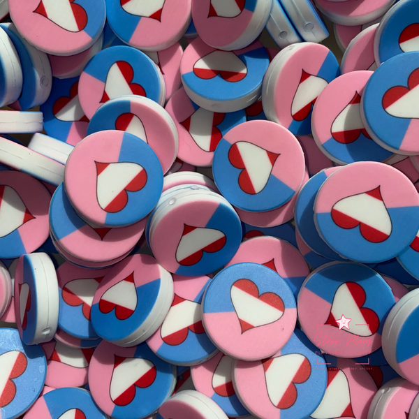 Ageplay Pride Flag Round Silicone Focal Bead ||