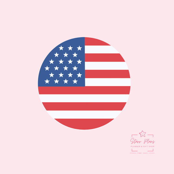 American Flag Print Silicone Focal Bead || Starr Plans Exclusive