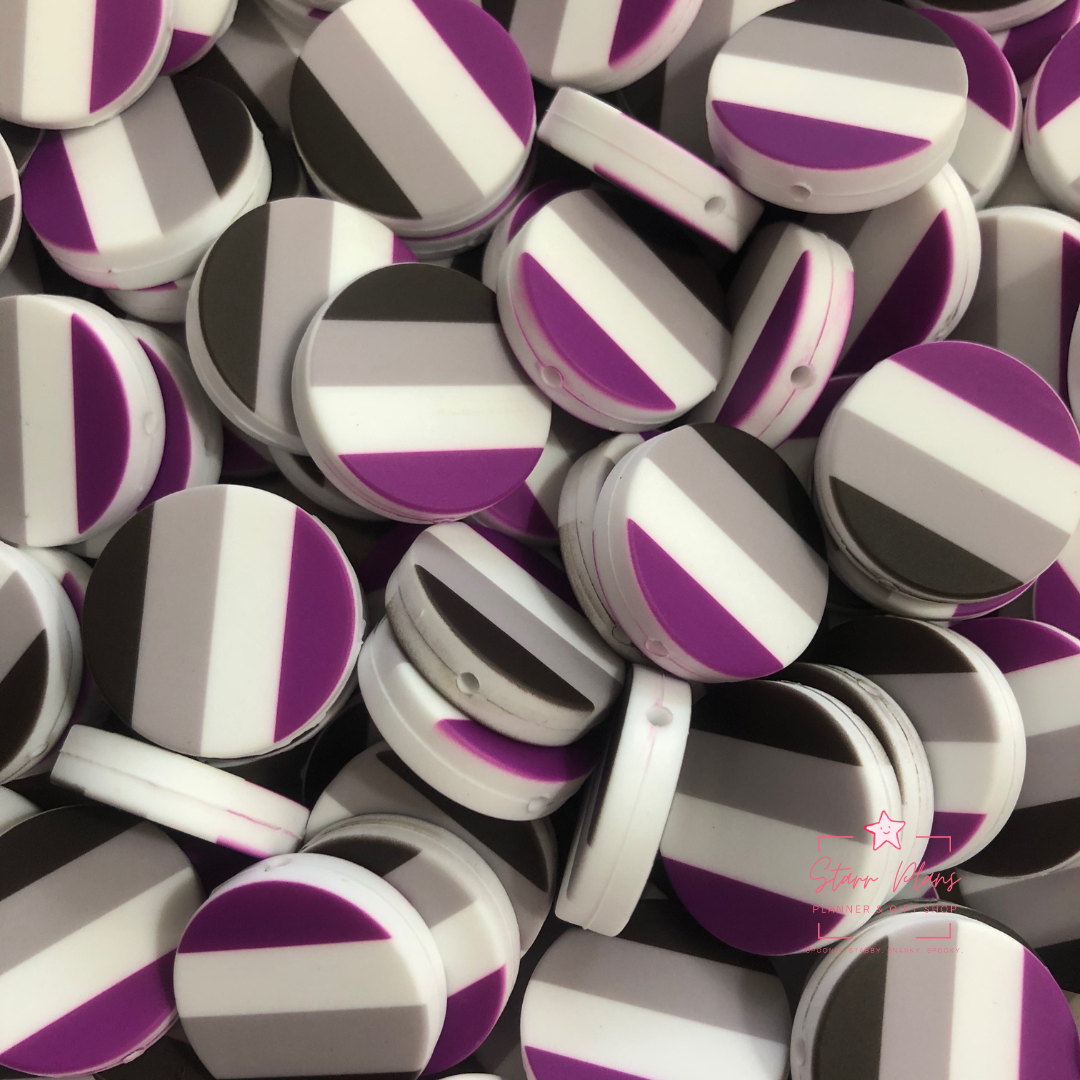 Silicone Focal Beads -  Asexual Pride Flag || Starr Plans Exclusive