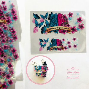 Mini Tumbler UVDTF Decal - Awareness - Be Kind to Your Mind