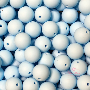 15mm Round Silicone Bead - Baby Blue 41