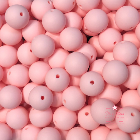 15mm Round Silicone Bead - Baby Pink 13