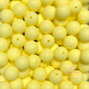 15mm Round Silicone Bead - Baby Yellow 01