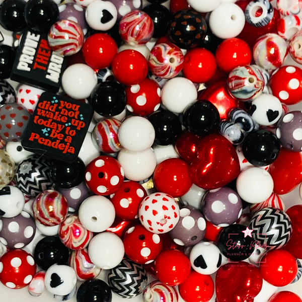 Bead Soup - Black Widow's Kiss || 3mm+ Large Hole || Bead Mixes || Acrylic Mix