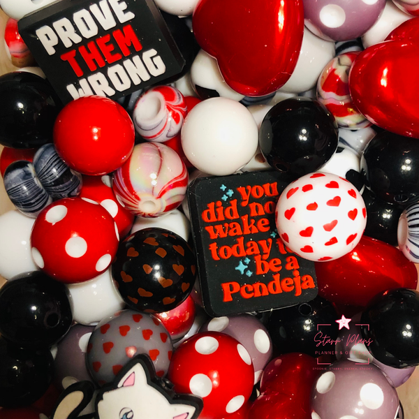 Bead Soup - Black Widow's Kiss || 3mm+ Large Hole || Bead Mixes || Acrylic Mix
