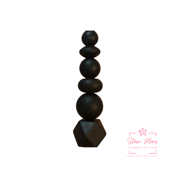 Silicone Solid Color Bead || Black