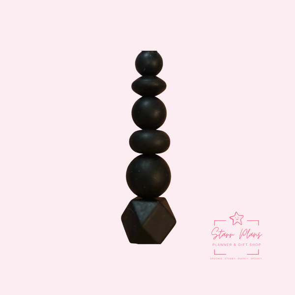 Silicone Solid Color Bead || Black