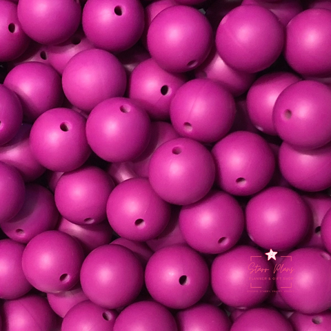 15mm Round Silicone Bead - Burgundy Wine 23