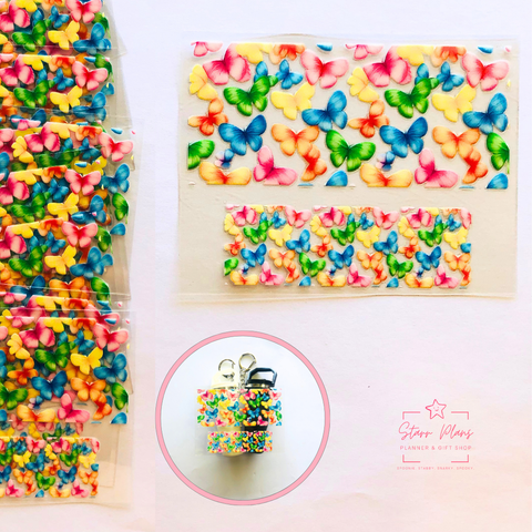 Mini Tumbler UVDTF Decal - Patterns - Butterfly Multicolor Rainbow