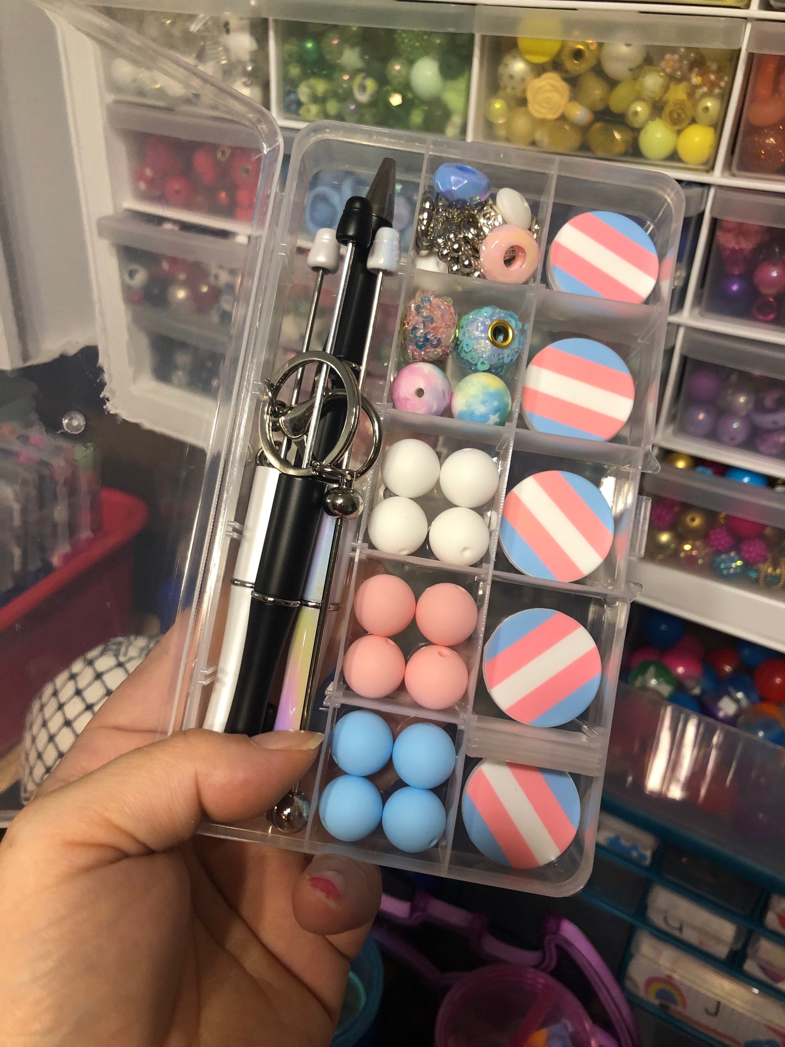 Beaded Pen Kit - Non binary Pride Flag