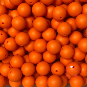 15mm Round Silicone Bead - Carrot Orange 10