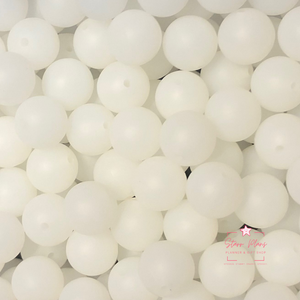 15mm Round Silicone Bead - Cloudy White 21