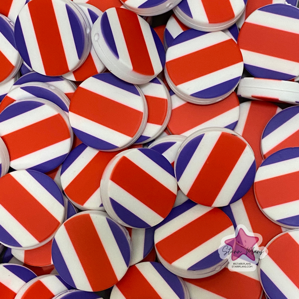 Costa Rica Flag Round Silicone Focal Bead