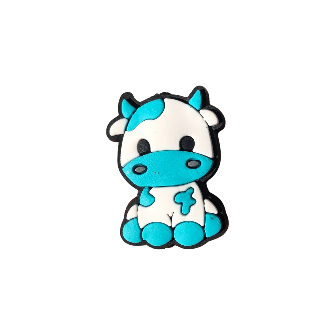 PVC Focal Beads - Teal Cow - 201A