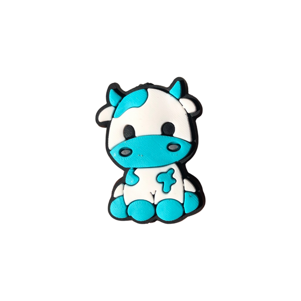 PVC Focal Beads - Teal Cow - 201A