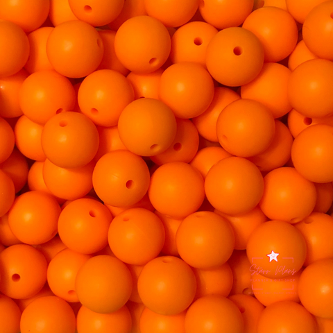 15mm Round Silicone Bead - Cream Orange 12