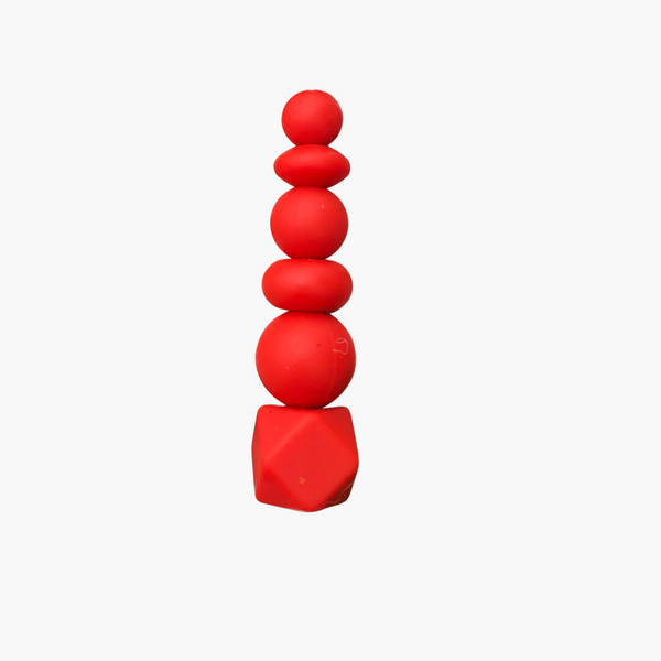 Silicone Solid Color Bead || Crimson Red