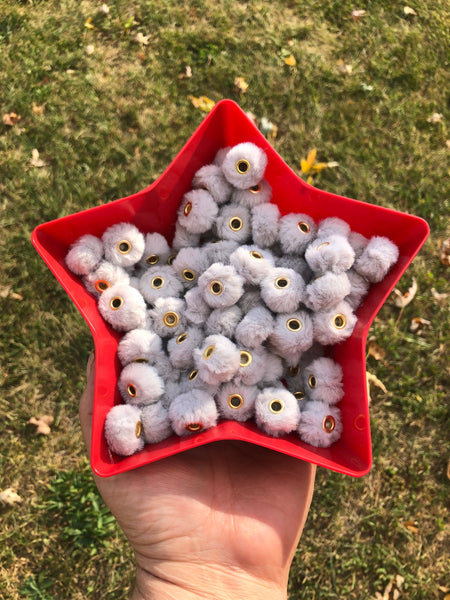 Gray Furry Beads