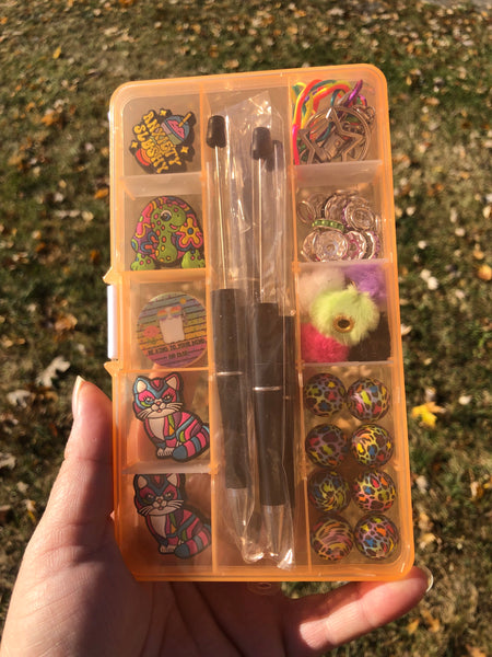 Beaded Pen & Keychain Kit - Rainbow