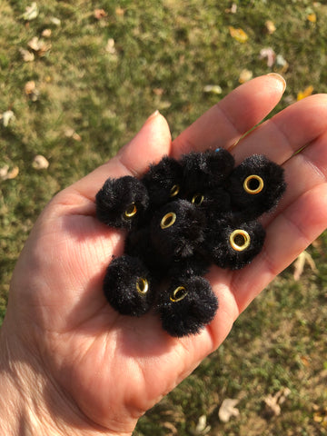 Black Furry Beads