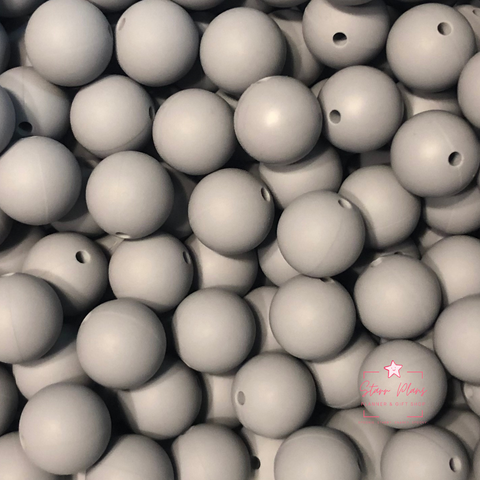 15mm Round Silicone Bead - Dark Gray 18