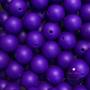 15mm Round Silicone Bead - Deep Purple 29